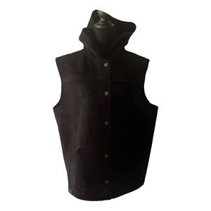 Ralph Lauren Women's Black Faux Suede Sleeveless Jacket Size XL